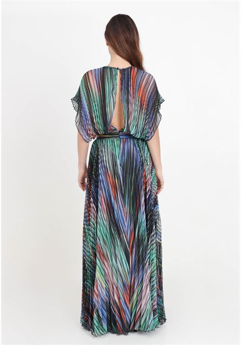 Long women's dress in multicolor lurex print georgette JUST CAVALLI | 76PAO920NS372MS3